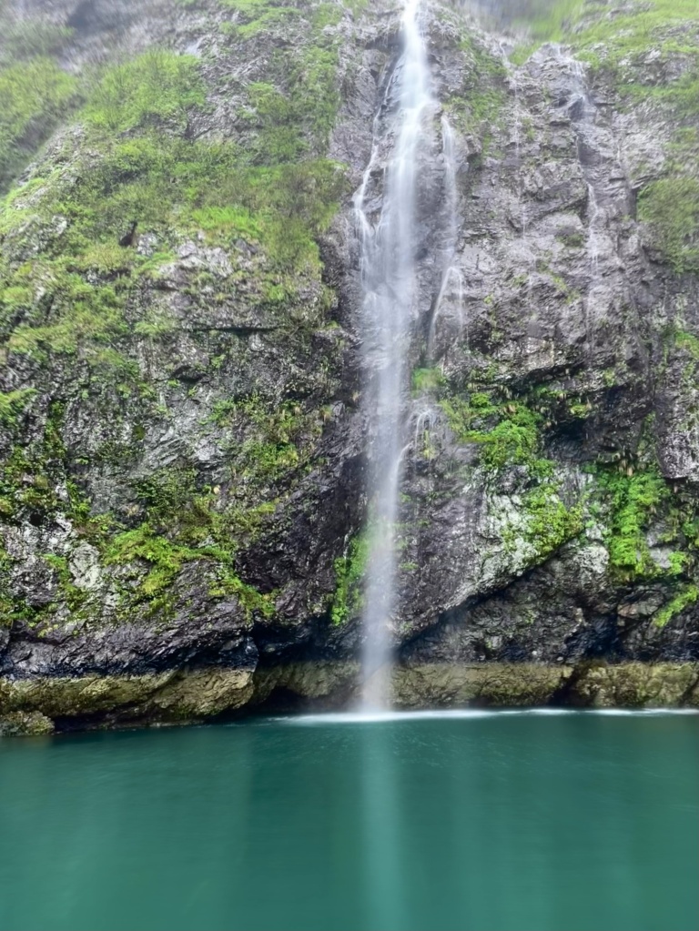 Photograph of a waterfall in Alaska.